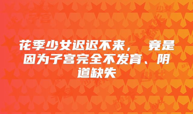 花季少女迟迟不来， 竟是因为子宫完全不发育、阴道缺失