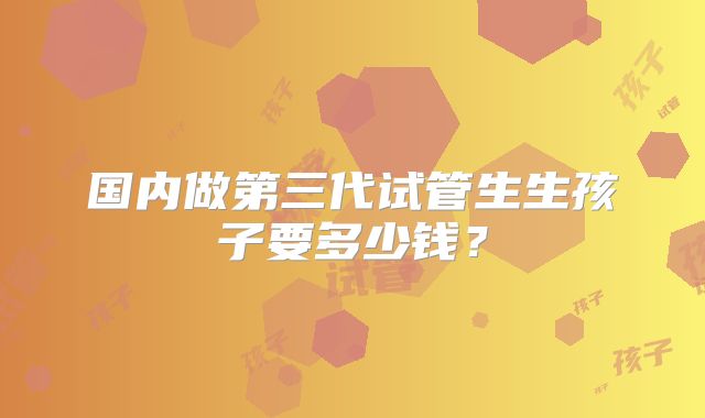 国内做第三代试管生生孩子要多少钱？