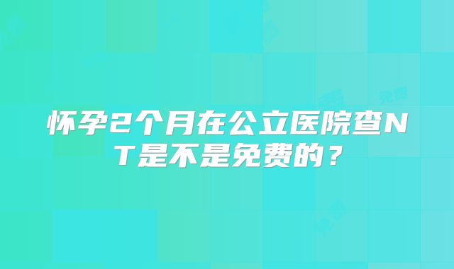 怀孕2个月在公立医院查NT是不是免费的？