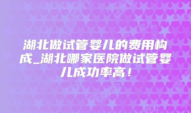 湖北做试管婴儿的费用构成_湖北哪家医院做试管婴儿成功率高!
