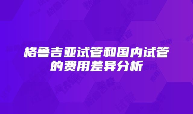 格鲁吉亚试管和国内试管的费用差异分析