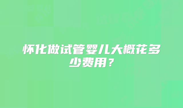 怀化做试管婴儿大概花多少费用？