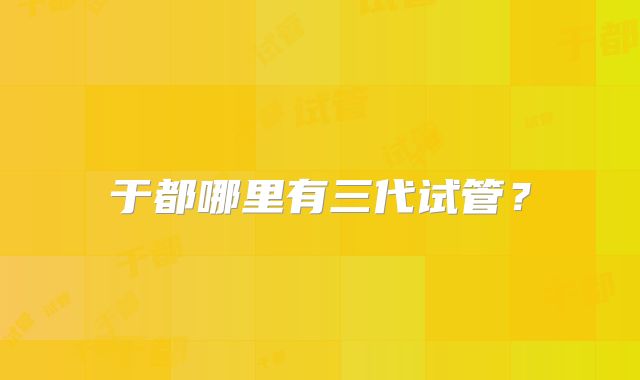 于都哪里有三代试管?