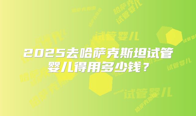 2025去哈萨克斯坦试管婴儿得用多少钱？