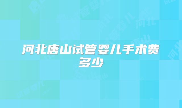 河北唐山试管婴儿手术费多少