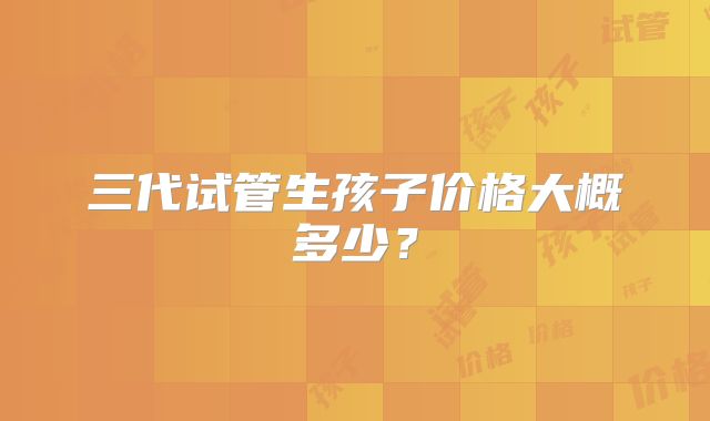 三代试管生孩子价格大概多少?