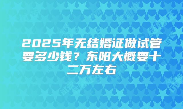 2025年无结婚证做试管要多少钱?东阳大概要十二万左右