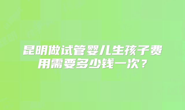 昆明做试管婴儿生孩子费用需要多少钱一次？