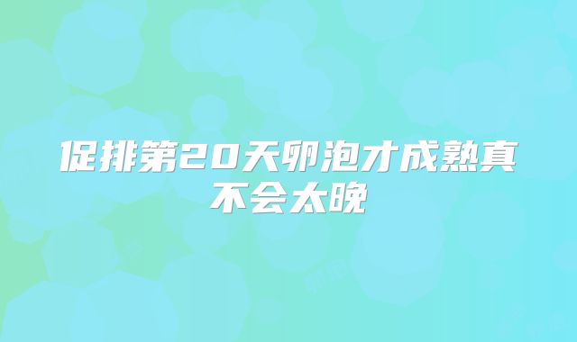 促排第20天卵泡才成熟真不会太晚