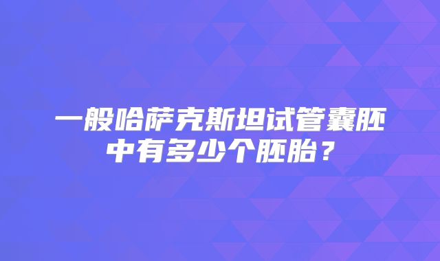 一般哈萨克斯坦试管囊胚中有多少个胚胎？