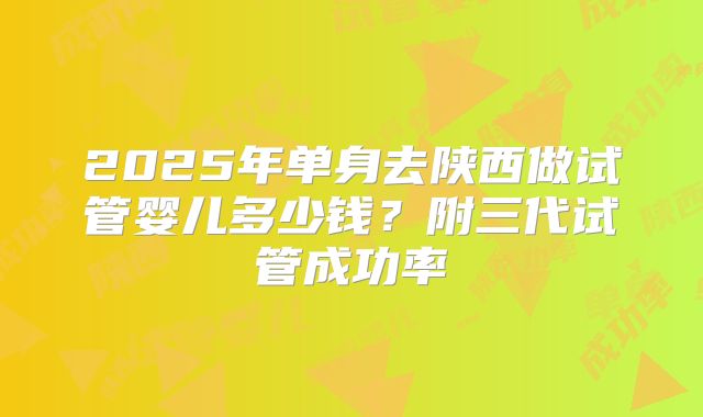 2025年单身去陕西做试管婴儿多少钱?附三代试管成功率