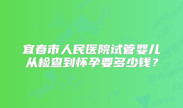 宜春市人民医院试管婴儿从检查到怀孕要多少钱?