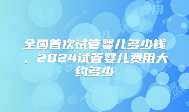 全国首次试管婴儿多少钱，2024试管婴儿费用大约多少