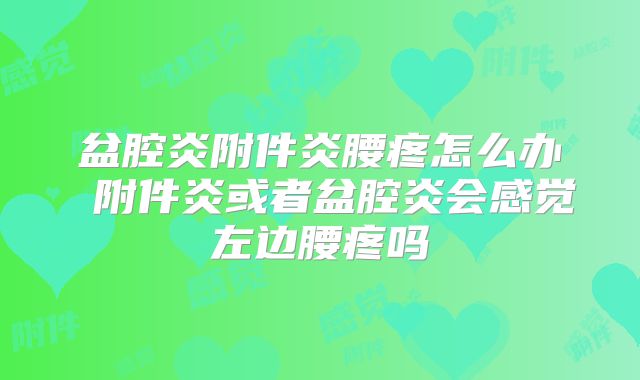 盆腔炎附件炎腰疼怎么办 附件炎或者盆腔炎会感觉左边腰疼吗