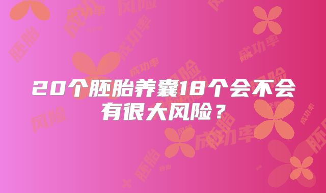 20个胚胎养囊18个会不会有很大风险?