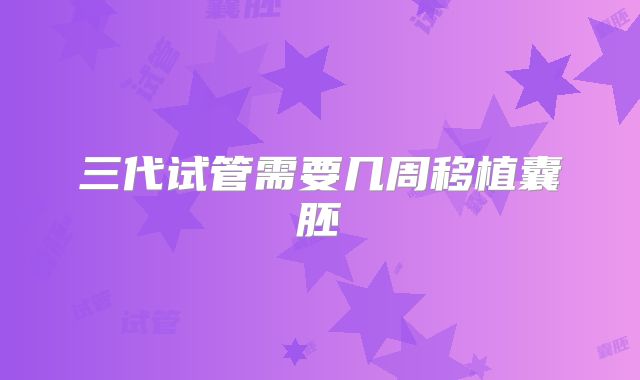 三代试管需要几周移植囊胚