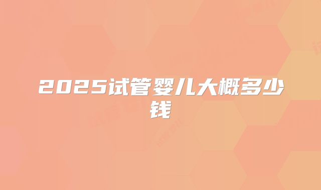 2025试管婴儿大概多少钱