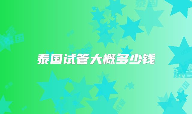 泰国试管大概多少钱