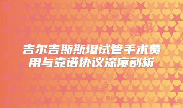 吉尔吉斯斯坦试管手术费用与靠谱协议深度剖析