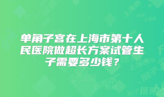 单角子宫在上海市第十人民医院做超长方案试管生子需要多少钱？