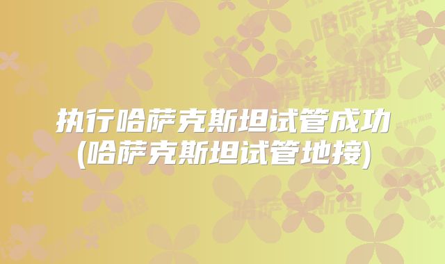 执行哈萨克斯坦试管成功(哈萨克斯坦试管地接)
