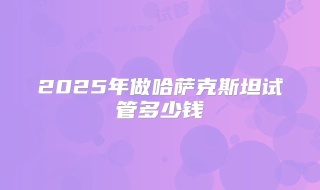 2025年做哈萨克斯坦试管多少钱
