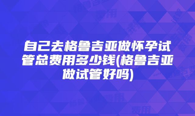 自己去格鲁吉亚做怀孕试管总费用多少钱(格鲁吉亚做试管好吗)