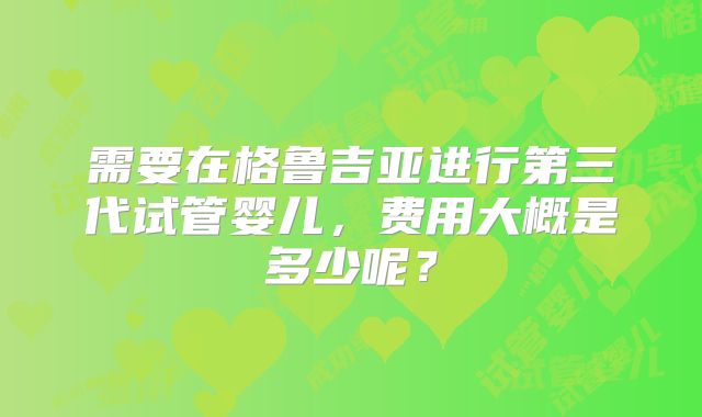 需要在格鲁吉亚进行第三代试管婴儿，费用大概是多少呢？