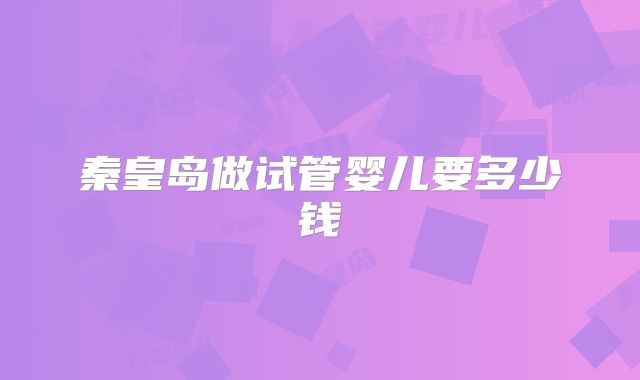 秦皇岛做试管婴儿要多少钱