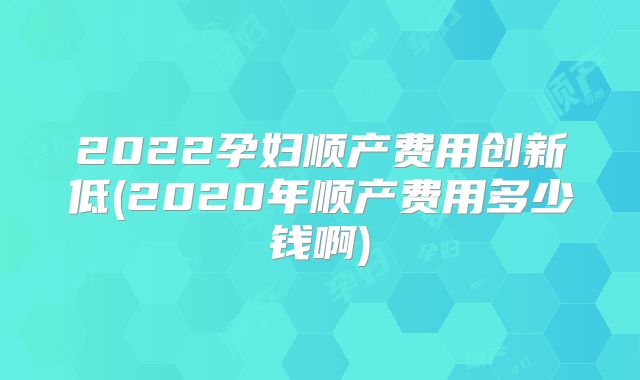 2022孕妇顺产费用创新低(2020年顺产费用多少钱啊)