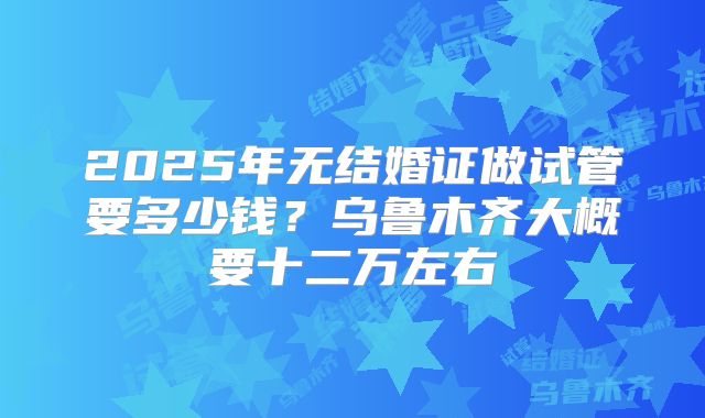 2025年无结婚证做试管要多少钱？乌鲁木齐大概要十二万左右