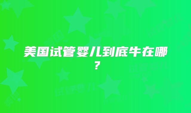 美国试管婴儿到底牛在哪？