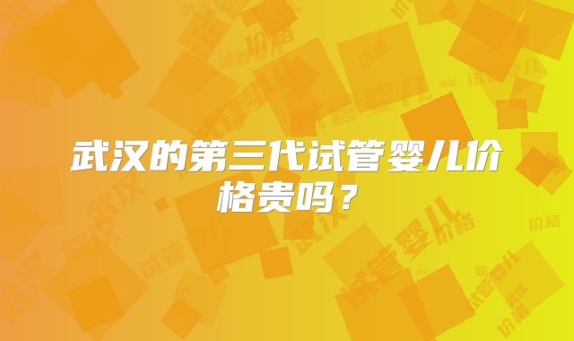 武汉的第三代试管婴儿价格贵吗？