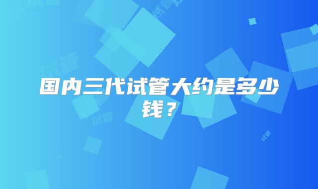 国内三代试管大约是多少钱？
