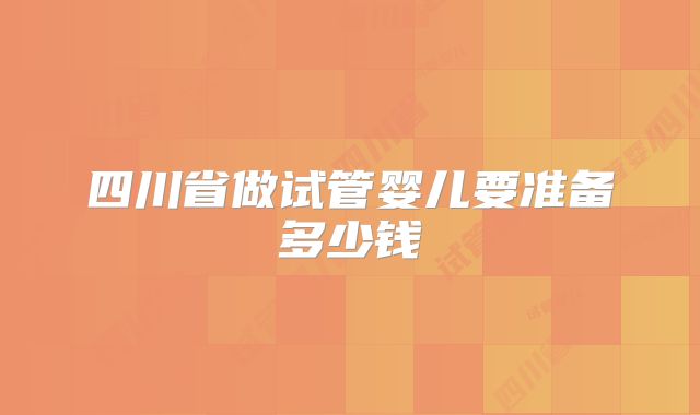 四川省做试管婴儿要准备多少钱