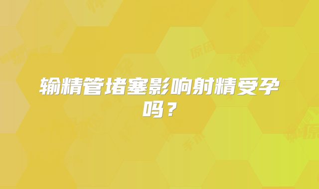 输精管堵塞影响射精受孕吗?