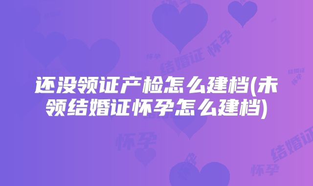 还没领证产检怎么建档(未领结婚证怀孕怎么建档)