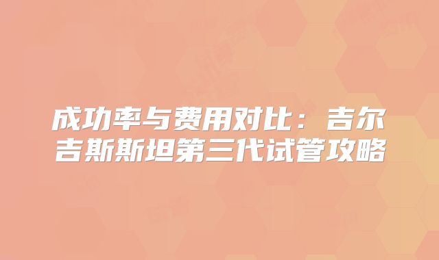成功率与费用对比：吉尔吉斯斯坦第三代试管攻略