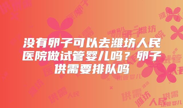 没有卵子可以去潍坊人民医院做试管婴儿吗?卵子供需要排队吗