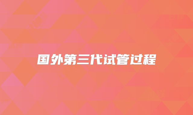国外第三代试管过程