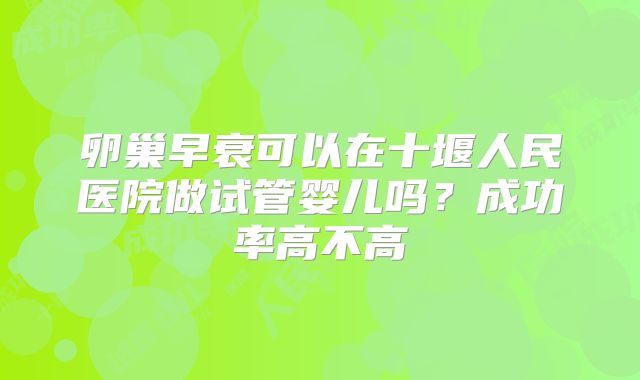 卵巢早衰可以在十堰人民医院做试管婴儿吗？成功率高不高