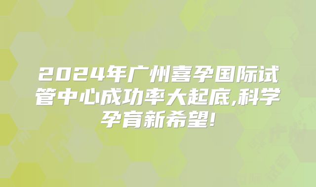 2024年广州喜孕国际试管中心成功率大起底,科学孕育新希望!