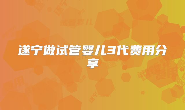 遂宁做试管婴儿3代费用分享