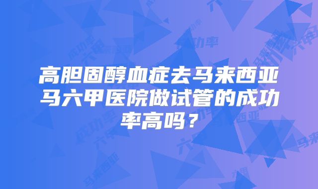 高胆固醇血症去马来西亚马六甲医院做试管的成功率高吗？