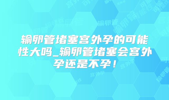 输卵管堵塞宫外孕的可能性大吗_输卵管堵塞会宫外孕还是不孕！