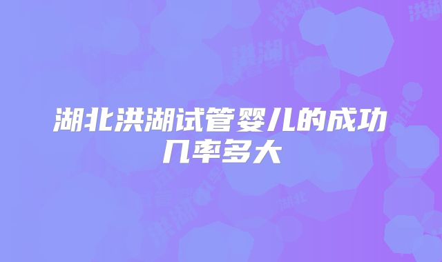 湖北洪湖试管婴儿的成功几率多大