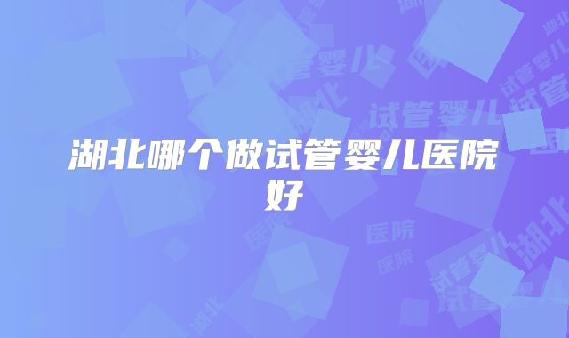 湖北哪个做试管婴儿医院好