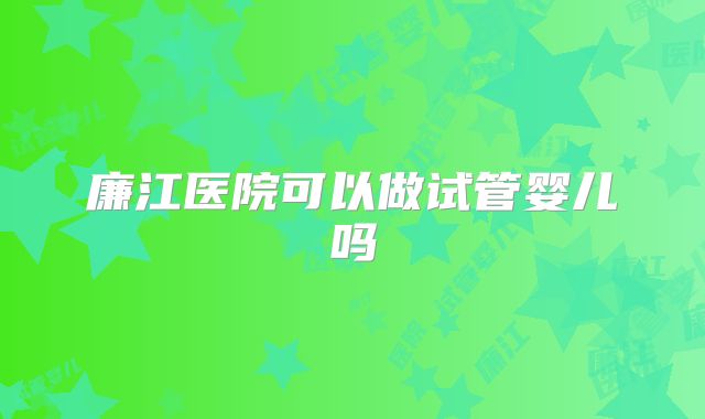 廉江医院可以做试管婴儿吗