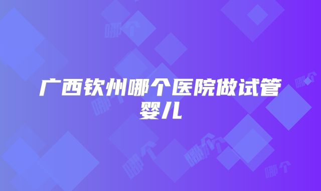 广西钦州哪个医院做试管婴儿