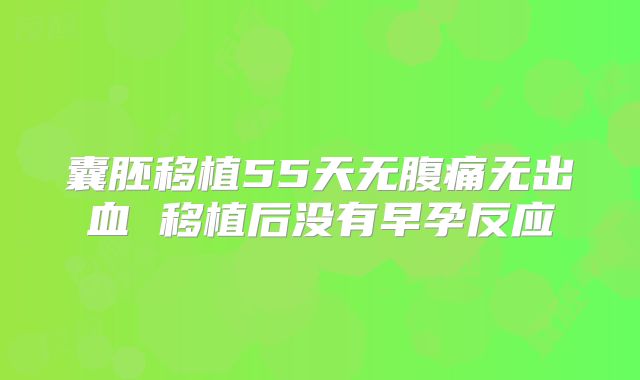囊胚移植55天无腹痛无出血 移植后没有早孕反应